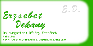 erzsebet dekany business card
