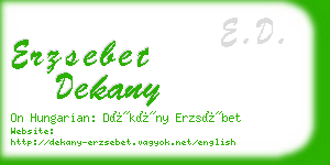 erzsebet dekany business card